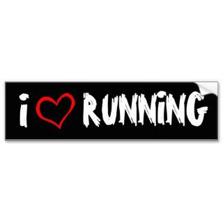 I Love Running Bumper Sticker