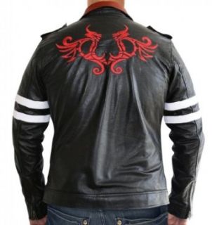 Alex Dragon Game Jacket   Black PU Leather Jacket Adult Sized Costumes Clothing