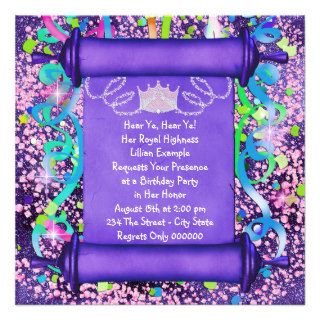 Her Royal Highness Princess Birthday Party Custom Invites