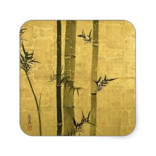 竹図, 光琳 Bamboo, Ogata Kōrin, Sumi e Square Stickers