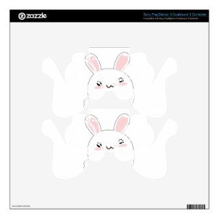 Cute Fat Bunny   Rabbit Adorable Fluffy PS3 Controller Decal