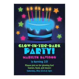 Invitations for Birthday Glow in the Dark Party