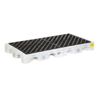 New Pig PAK529 LDPE Modular Spill Deck, 3000 lbs Load Capacity, 52" Length x 26" Width x 5 3/4" Height, White/Black Science Lab Spill Containment Supplies