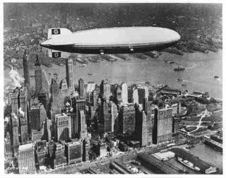 Photo Hindenburg Airship In Flight Over NYC   Photographs