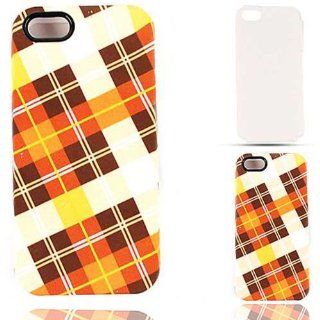 1 PIECE ACCESSORY CASE COVER FOR APPLE IPHONE 5 JELLY ORANGE PLAID Cell Phones & Accessories