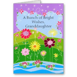 A Happy Birthday Granddaughter Card Flowers