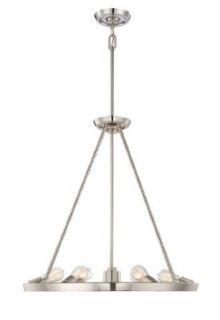 Quoizel UPTR5007IS Uptown Theater Row 6 Light Rod Hung Contemporary Chandelier    