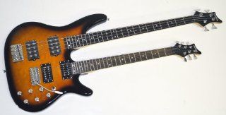 4 String Bass & 6 String Double Neck Guitar w/ Case Musical Instruments