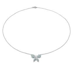 Malaika Sterling Silver Butterfly Blue Topaz Necklace Malaika Gemstone Necklaces