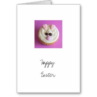 Cute Easter Rabbit Cupcake Card