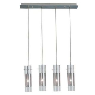 Trend Lighting Scope Collection 4 Light Brushed Nickel Glass/Metal Pendant TP4389