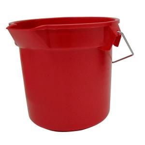 Rubbermaid Commercial Products BRUTE 14 qt. Red Round Bucket FG 2614 RED