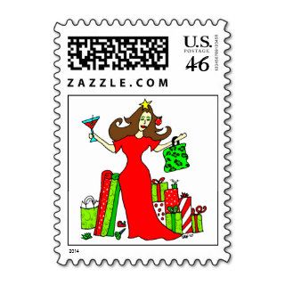 Christmas Queen Postage Stamp