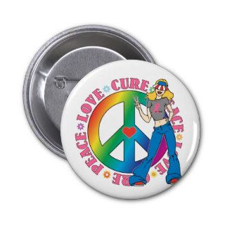 Breast Cancer Peace Love Cure Pin