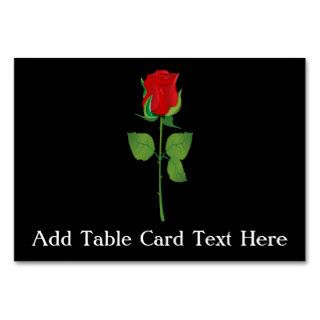 Long Stem Red Rose Table Cards