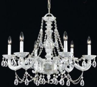 Crystorama Lighting 5512 PW CL MWP Chandelier with Hand Polished Crystals, Pewter    
