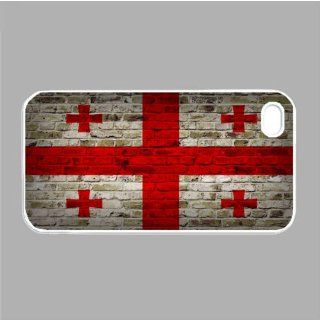 Georgia Flag Brick Wall iPhone 5 and iPhone 5s White Silcone Rubber Case   Fits iPhone 5 and iPhone 5s   Made of Silcone Rubber Providing Great Protection Cell Phones & Accessories