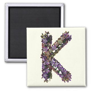 Flower letter K Fridge Magnets