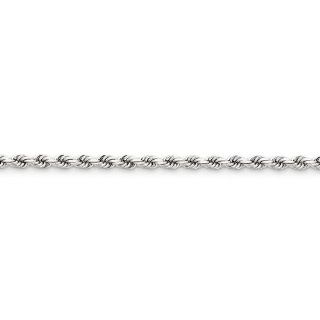 14k White Gold 7in 4mm Handmade D/C Rope Chain Bracelet. Metal Wt  8.82g Jewelry