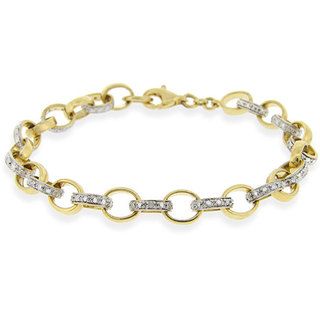 DB Designs 18k Gold over Sterling Silver Diamond Accent Rolo Link Bracelet DB Designs Diamond Bracelets