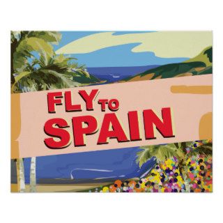 "Fly to Spain" Spain "spain travel" "travel poster
