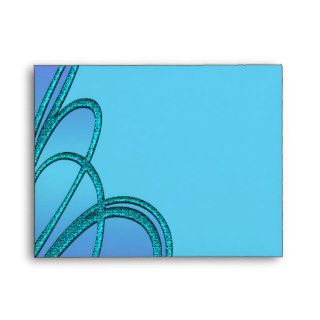 Purple Teal Swirl RSVP Card Envelope