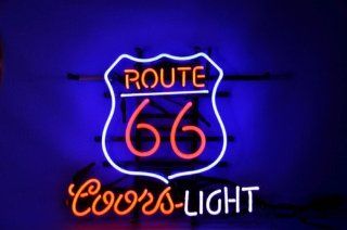 Historic Route 66 Coors Light Pub Store Beer Bar Handcrafted Real Glass Tube Neon Light Sign 24" X 24" the Best Offer    