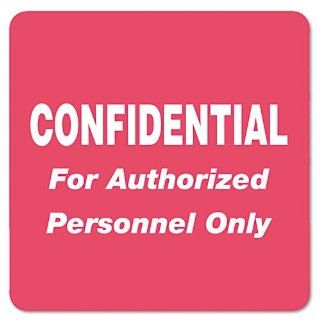 Medical Labels for Confidential, 2 x 2, Red, 500/Roll  File Folder Labels 