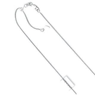 14k White Gold 1 mm (3/64 Inch) Adjustable Wheat Chain 22" Chain Necklaces Jewelry