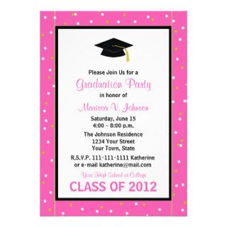 Graduation Party Invitation    Pink