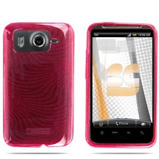 TPU Skin Cover for HTC Inspire 4G, Wave Hot Pink Cell Phones & Accessories