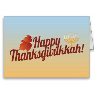 Happy Thanksgivukkah Menorah/Leaf Card
