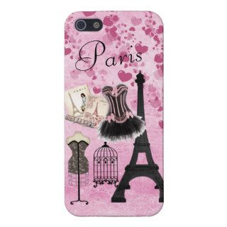 Moda rosada femenina elegante de París iPhone 5 Protector de