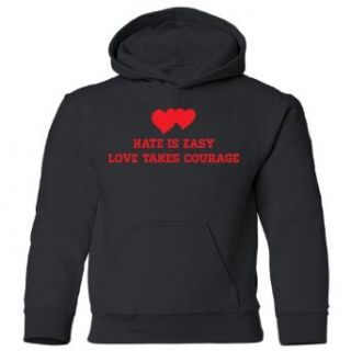 Pride Universe Hate Easy Love Takes Courage Kids Hooded Sweatshirt Clothing