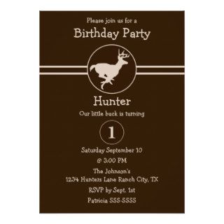 Boys Hunter Animal Birthday Party Celebration Personalized Invitations