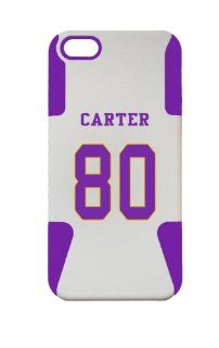 PLASTIC & SILICONE CASE PURPLE/WHITE FOR IPHONE 5, CRIS CARTER COVER Cell Phones & Accessories