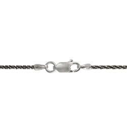 Mondevio Black Rhodium over Silver 24 inch Diamond cut Necklace Mondevio Sterling Silver Necklaces