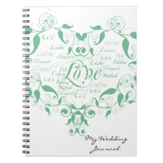Love in Any Language in Mint Green Wedding Journal