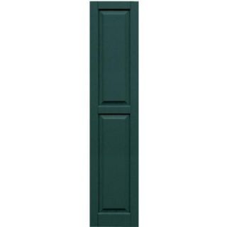 Winworks Wood Composite 15 in. x 70 in. Raised Panel Shutters Pair #633 Forest Green 51570633