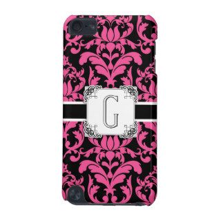 Letter G Monogram Floral Damask Typography Scroll iPod Touch 5G Cases