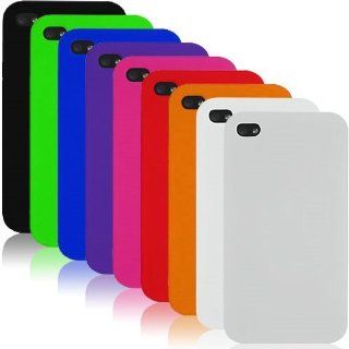 Apple iPhone 4 & 4S   NINE (9) Soft Silicone Skin Case Cover Combo Pack (AT&T, Verizon & Sprint) (Black, Neon Green, Blue, Purple, Hot Pink, Red, Orange, Clear & White) [AccessoryOne Brand] Cell Phones & Accessories
