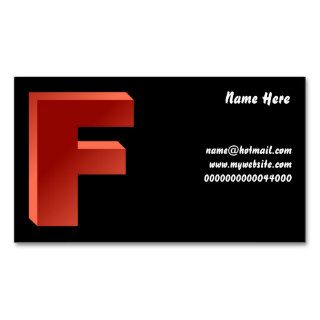 Monogram Letter F, Name Here, Business Cards