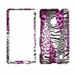 2D Pink Safari Nokia Lumia 521 Case Cover Hard Case Snap on Cases Rubberized Touch Protector Faceplates Cell Phones & Accessories