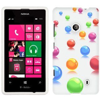 Nokia Lumia 521 Colorful 3D Balls on Black Phone Case Cover Cell Phones & Accessories