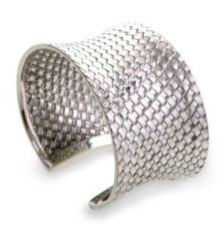 Sterling silver cuff bracelet, 'Circle of Joy' Jewelry