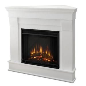 Real Flame Chateau 41 in. Corner Electric Fireplace in White 5950E W