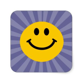 Happy Smiley Face Square Sticker