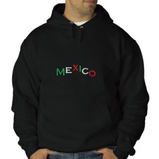 Pullover, Mexico, mountain, tri color, embroidered Embroidered Hoodie