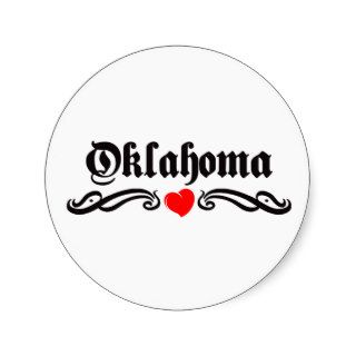 Oklahoma Tattoo Round Sticker