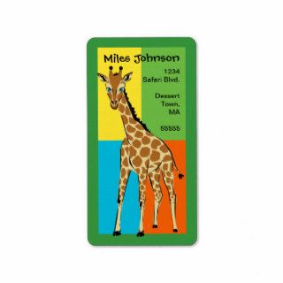 Fun Colorful Giraffe Address Label